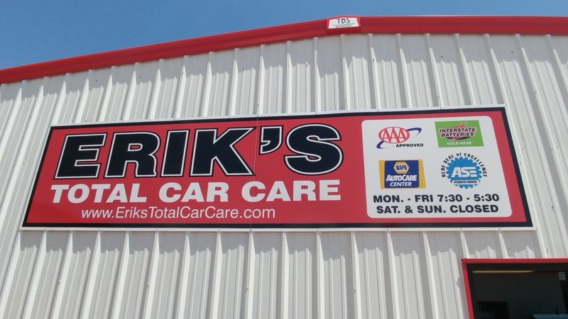 Erik's Total Car Care sign
